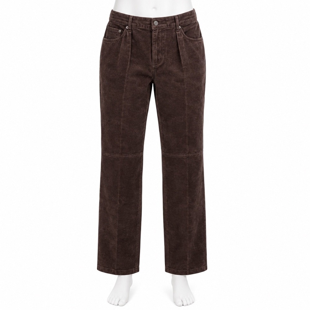 Bagatelle Brown Suede Leather Pants Womens Size 16 Straight Leg High Rise‎ Y2K
